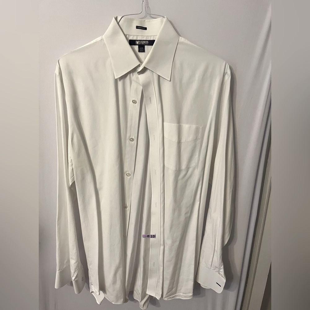 Bonobos Dress Shirt Size 16.5 36 White Italian Cotton